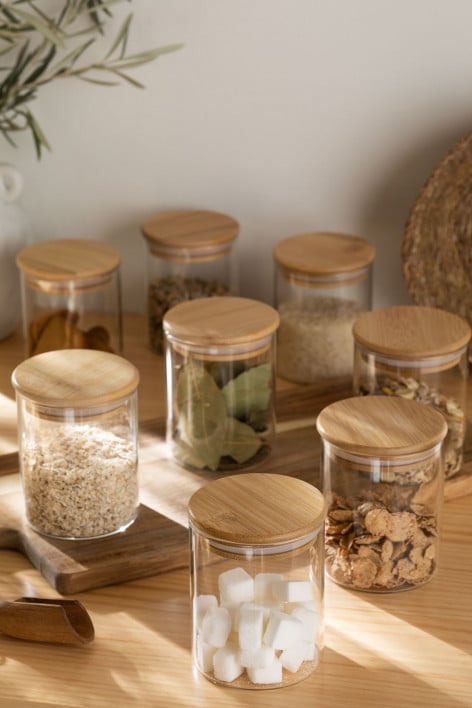 Set of 8 Ø8 cm Seyne glass jars