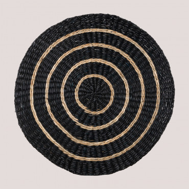 Natural Jute Placemat Khaa Black - Sklum