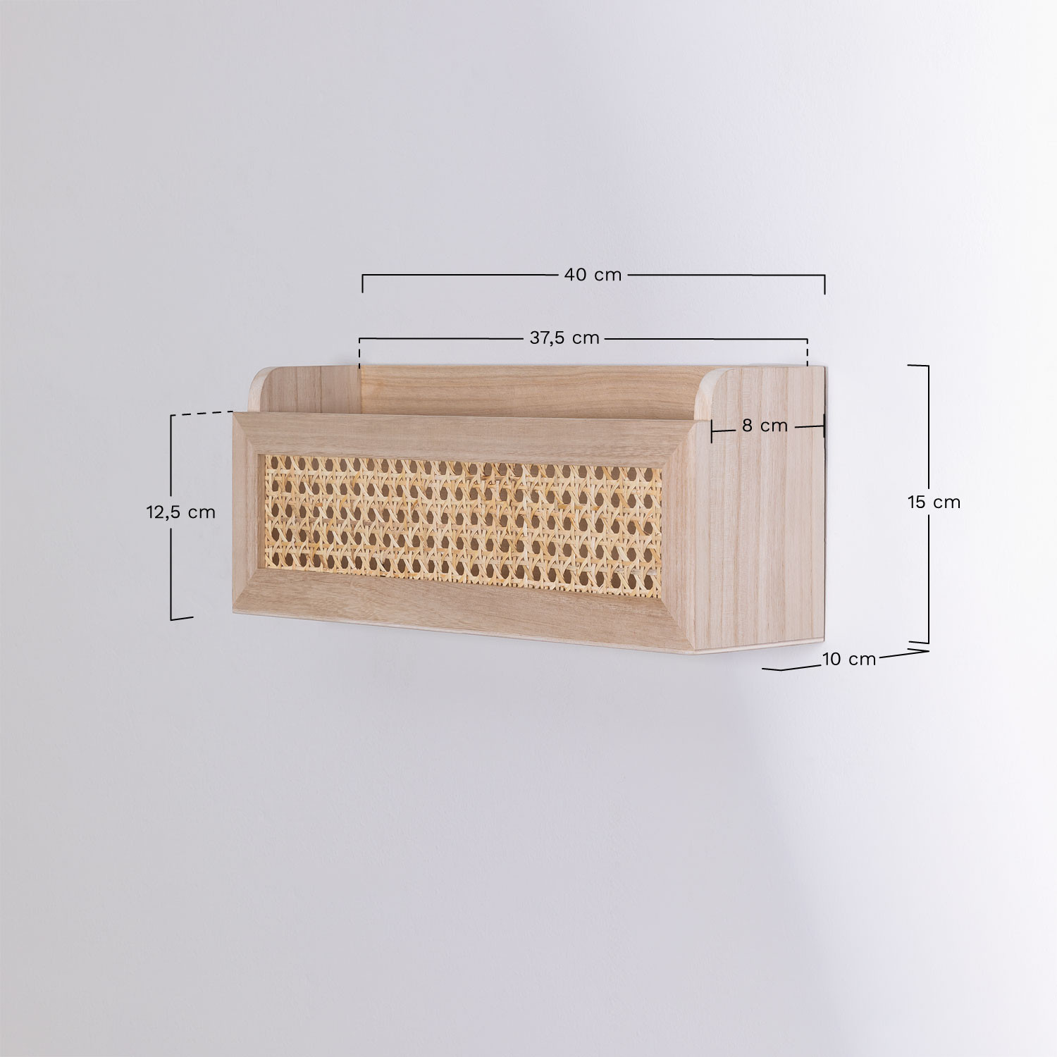 Rattan &Wood Shelf Arxie, medidas
