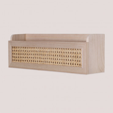 Rattan &wood Shelf Arxie ↔︎ 50 Cm - Sklum