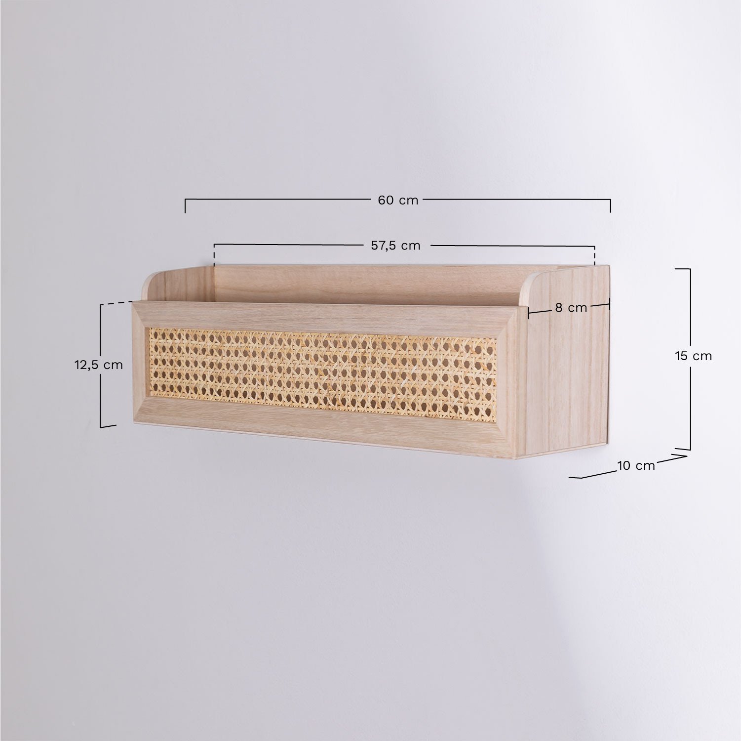 Rattan &Wood Shelf Arxie, medidas