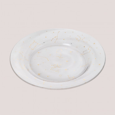 Lyra Glass Dinner Plate Set Of 4 Clear - Sklum