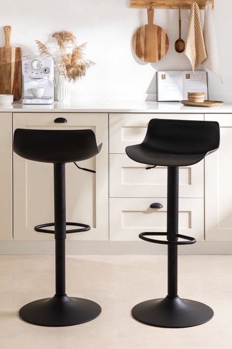 2-Pack adjustable high stools black Arjenn