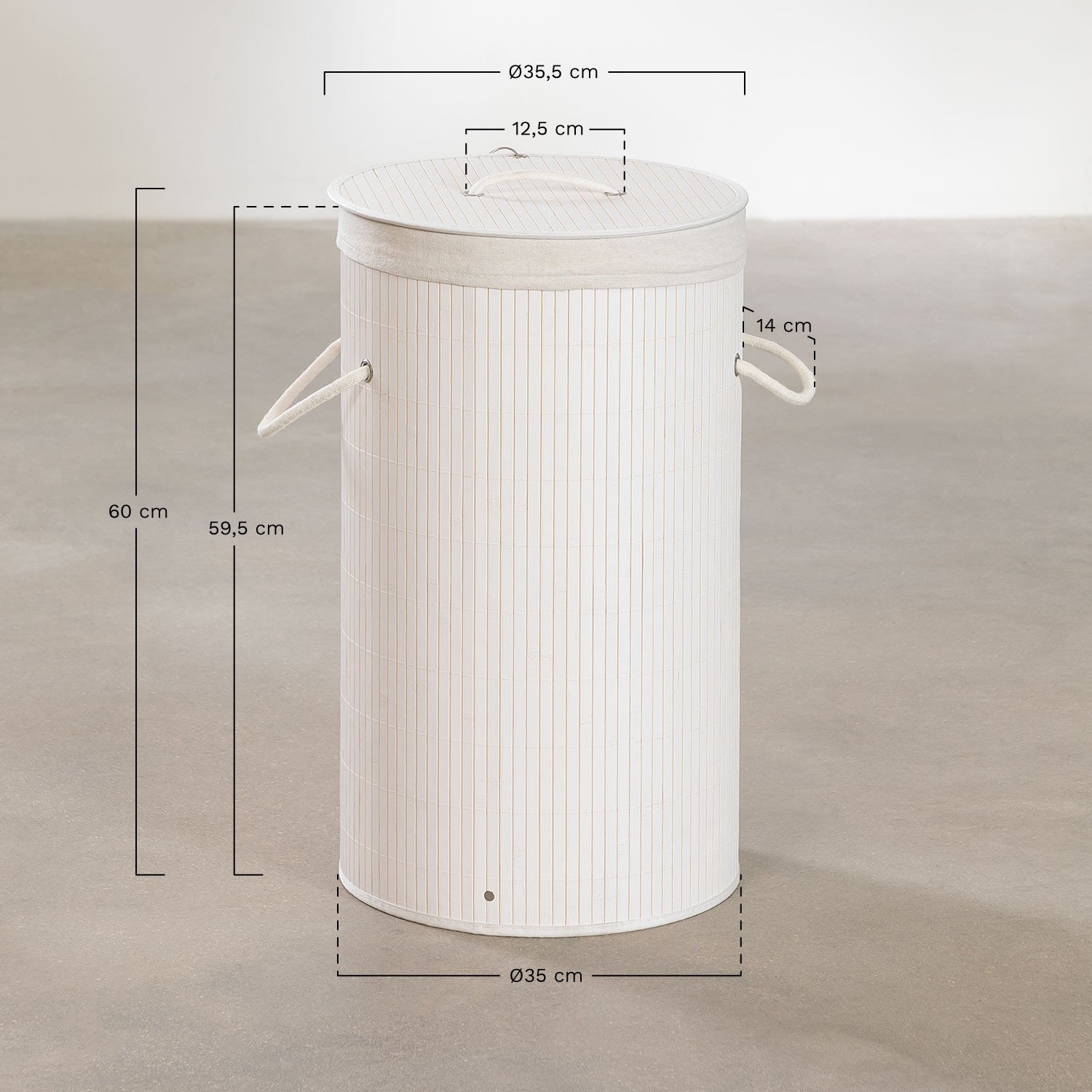 Bamboo Laundry Basket Irma, medidas
