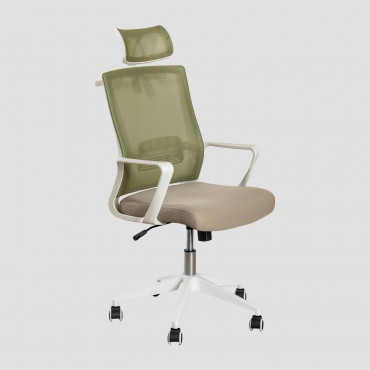 Office Chair With Wheels And Polypropylene Armrests Teill Colors Light Army Green - Beige Nature - Sklum