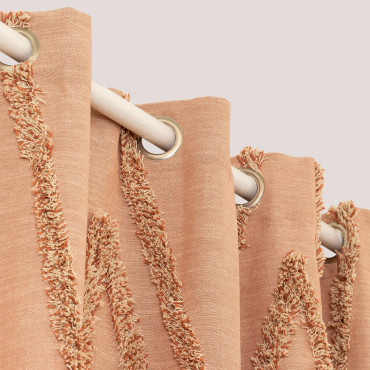 Cotton Curtain Jasper Terracotta Mousse & 140 X 260 Cm - Sklum