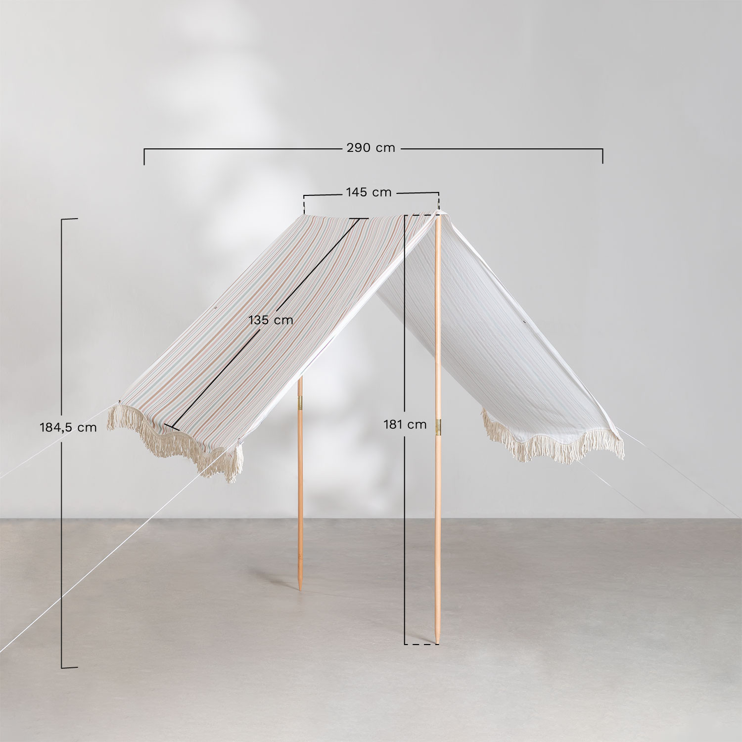 Cleita beach awning, medidas