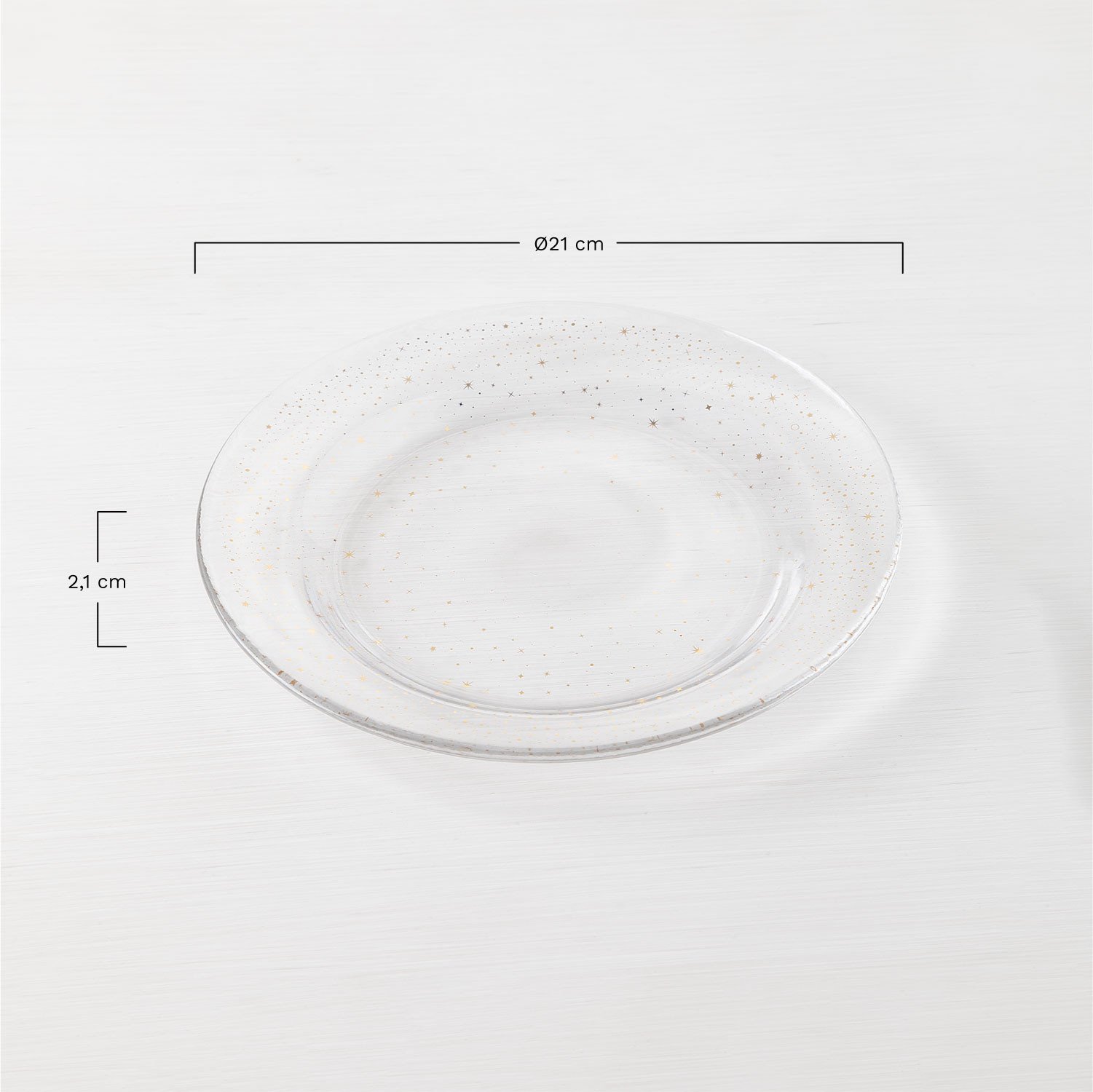 Byron glass dessert plate set of 4, medidas