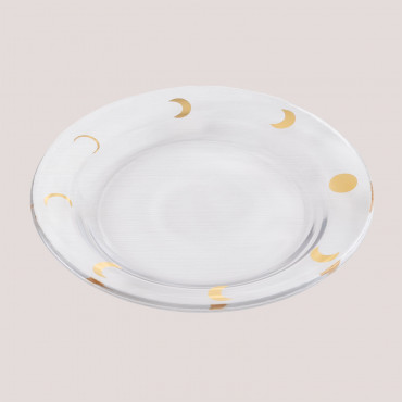 Exton Glass Dessert Plate Set Of 4 Clear - Sklum