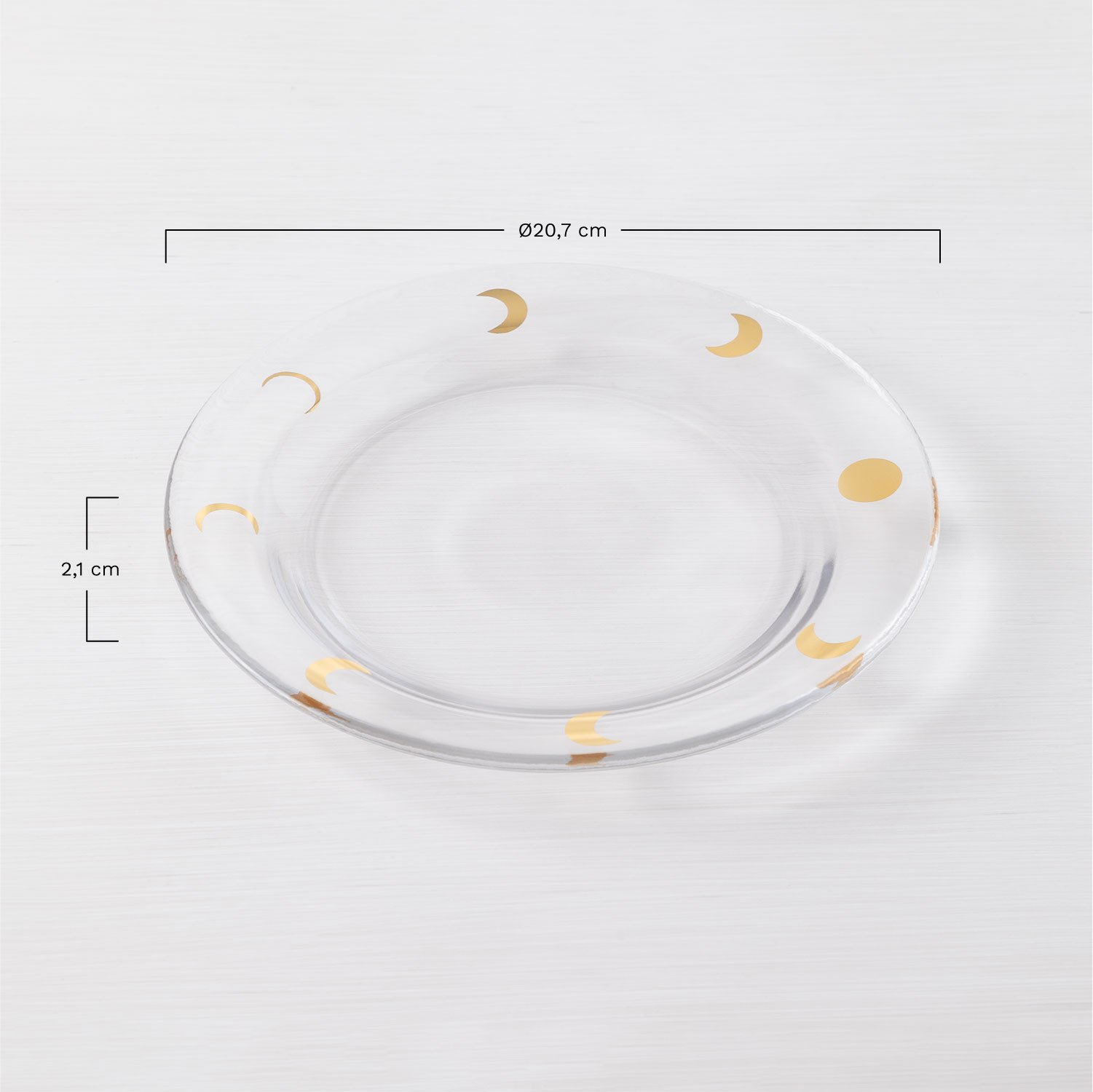 Exton glass dessert plate set of 4, medidas