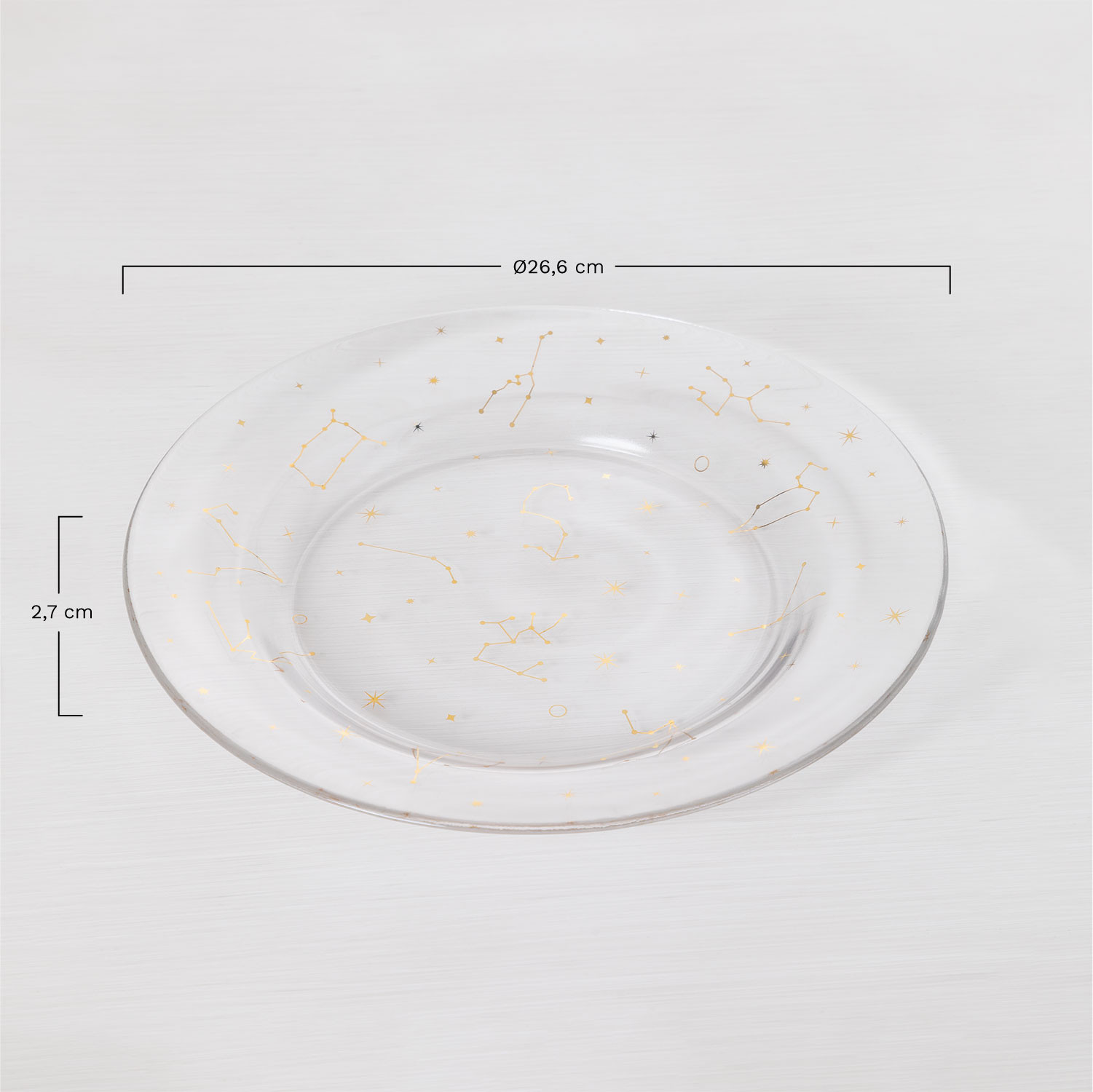 Lyra glass dinner plate set of 4, medidas