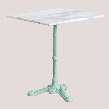 Square 60x60 Cm Bar Table In Moka Marble Green Paradise Island - Sklum