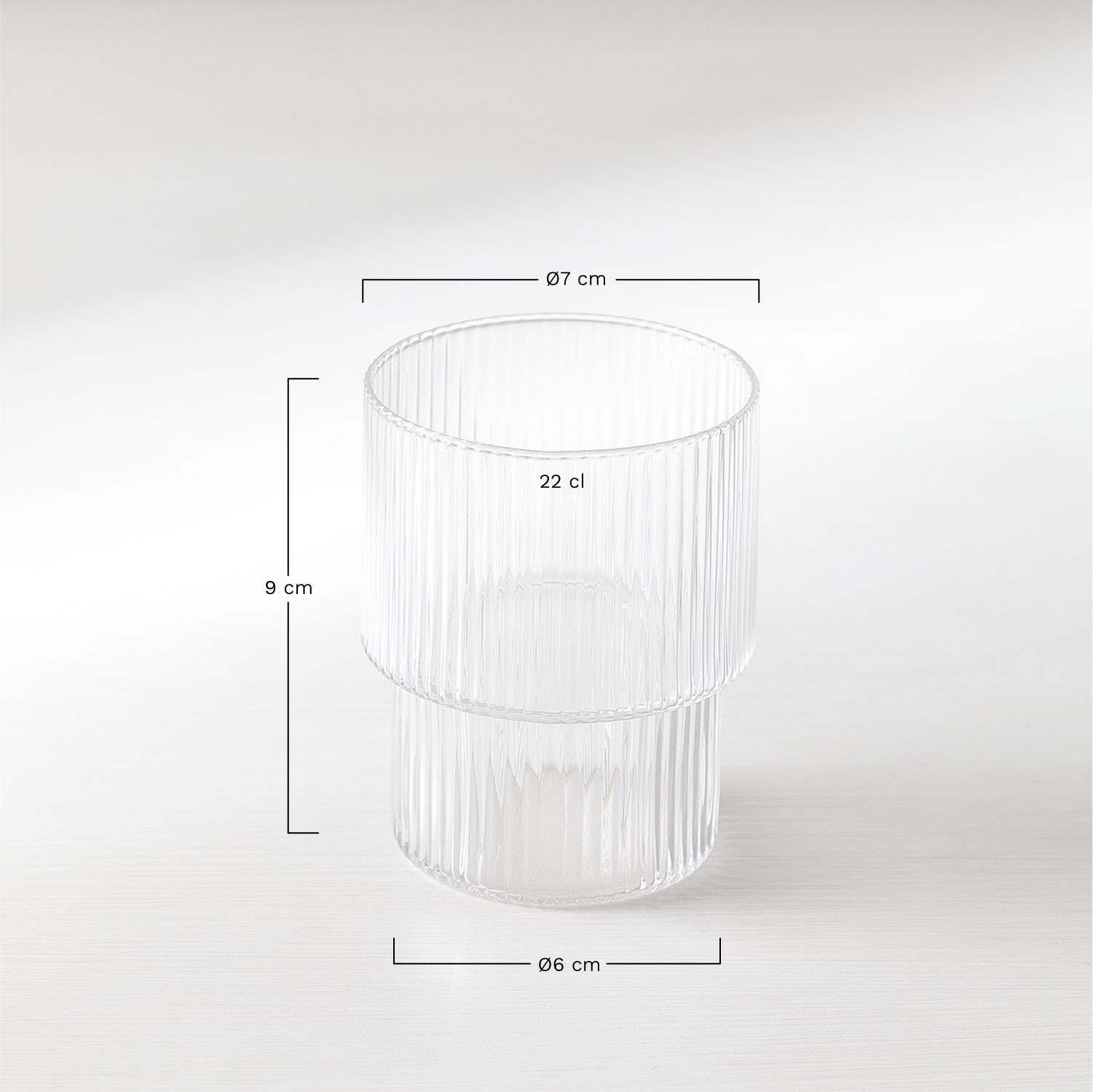 Pack of 4 Glasses of 22 cl Yulia, medidas