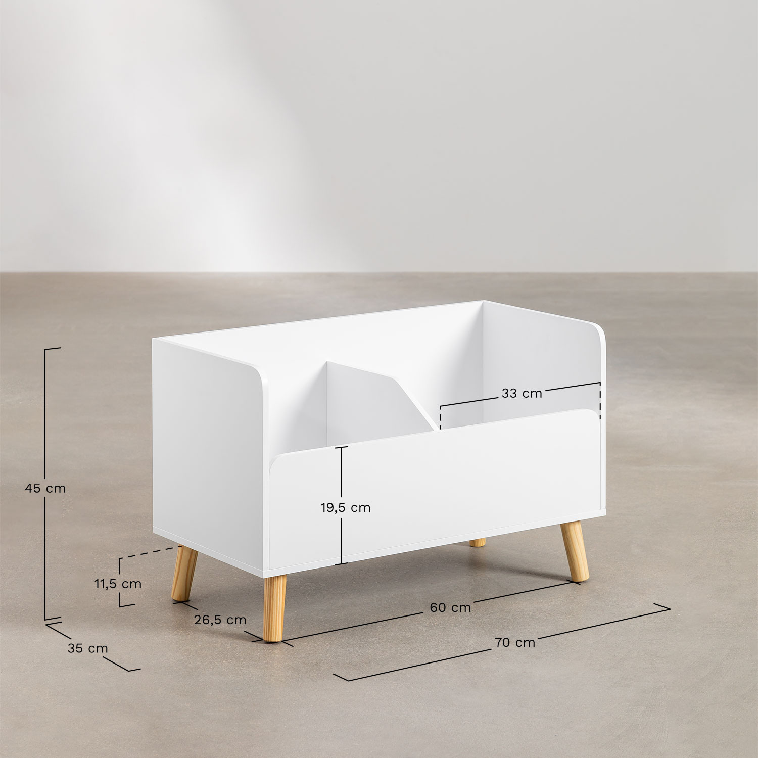 Tom Kids MDF and pine wood toy drawer, medidas