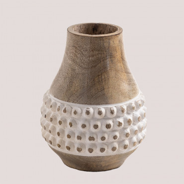 Biala Mango Wood Vase ↑16 Cm - Sklum