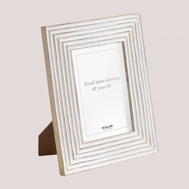 Kliet Mango Wood Photo Frame Vintage White Wood - Sklum
