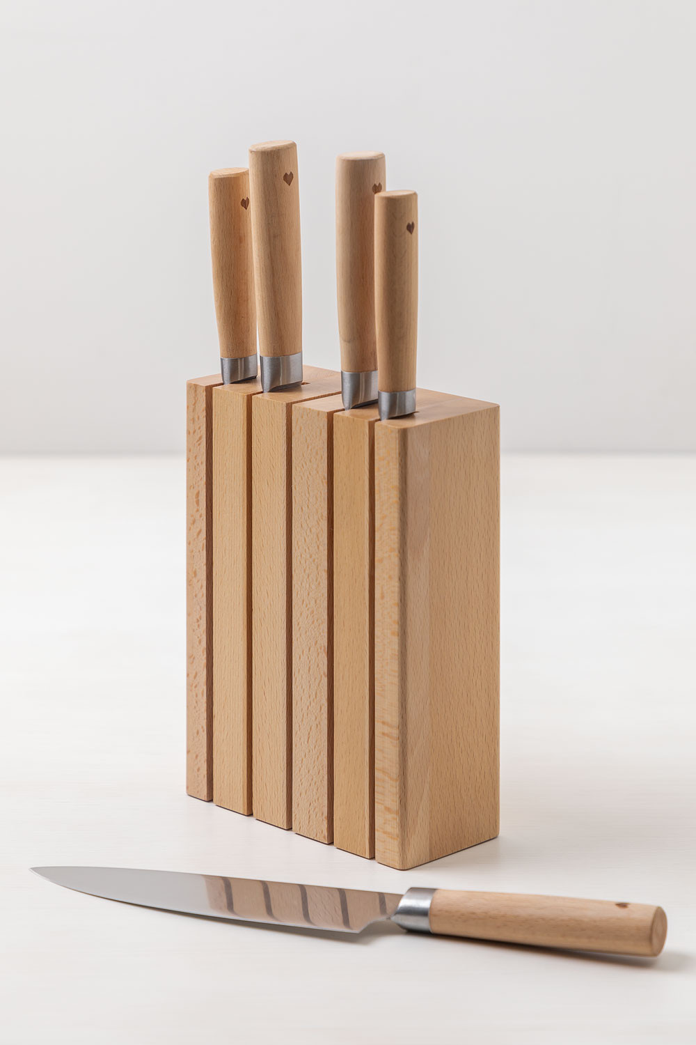 Set of Kitchen Knives with Wooden Block Espe SKLUM