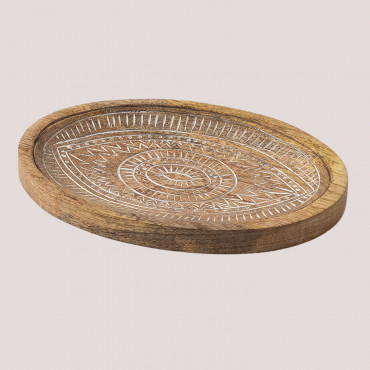 Kaloyan Mango Wood Decorative Tray ↔︎ 25 Cm - Sklum