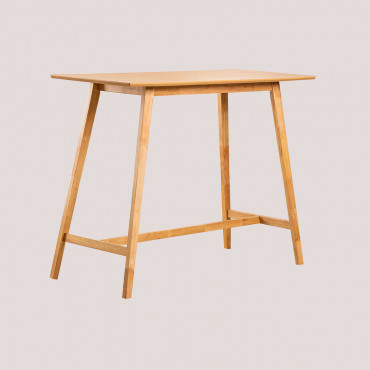 Rectangular Wooden High Table Kerhen 140 X 60 Cm - Sklum