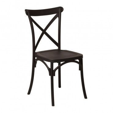 Otax Stackable Polypropylene Dining Chairs, Set Of 2 Black - Sklum