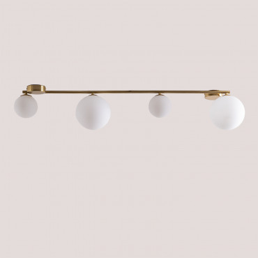 Iron Ceiling Light With 4 Uvol Glass Balls Golden - Sklum