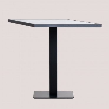 Square Bar Table In Stoneware (70x70 Cm) Delice White - Sklum