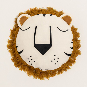 Round Cotton Cushion (ø30 Cm) Suky Kids Beige Cream - Sklum