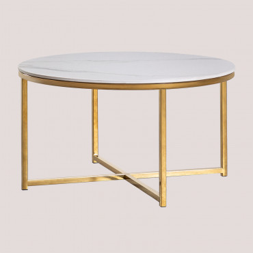 Azuara Stainless Steel Coffee Table Golden - Sklum
