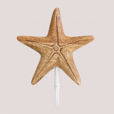 Balani Mango Wood Wall Coat Rack Star - Sklum
