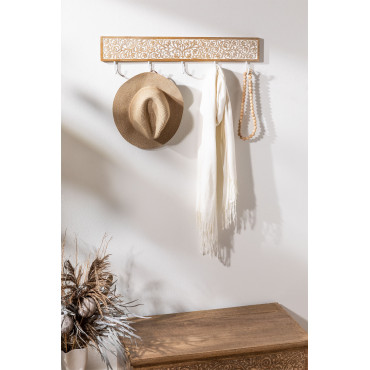 Bouran Mango Wood Wall Coat Rack Mango Wood - Sklum