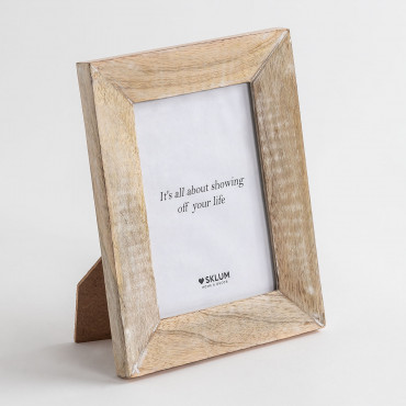 Edron Mango Wood Photo Frame Vintage White Wood - Sklum