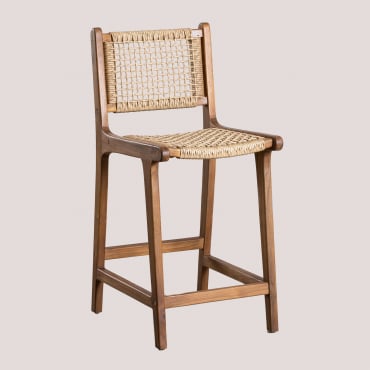High Stool 65 Cm In Malmo Teak Wood Teak Wood - Sklum