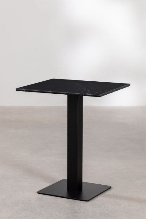 Livanto square marble bar table - Black Marquina Marble