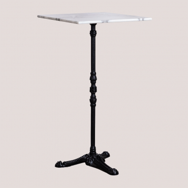 Roma Marble High Bar Table White Marble & Quadrata & Black - Sklum