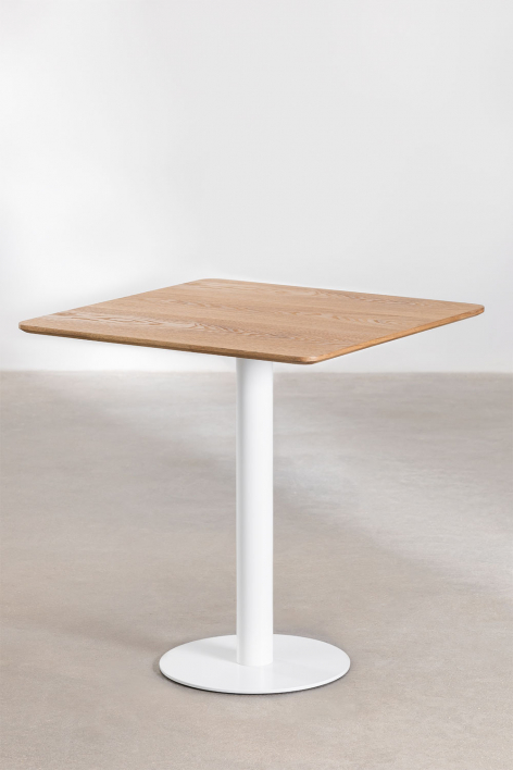 Square bar table in Frappe ash veneer - ↔︎ 70 cm