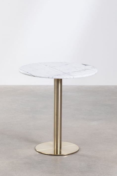Cosmopolitan round marble bar table - White Marble
