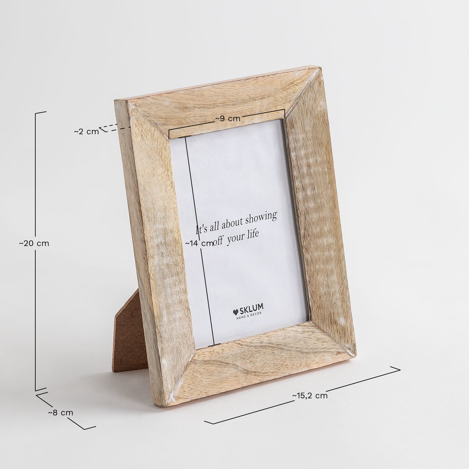 Edron mango wood photo frame  , medidas