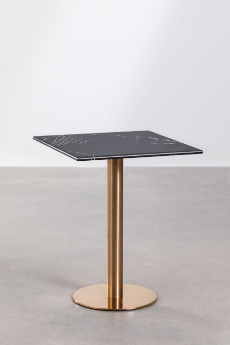 Cosmopolitan square marble bar table - Black Marquina Marble