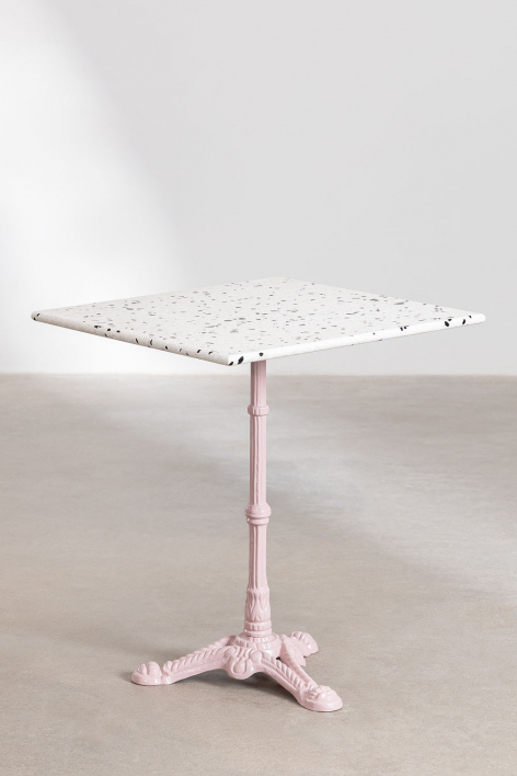 Square 60x60 cm bar table in Volutto terrazzo - Cotton Candy Rose