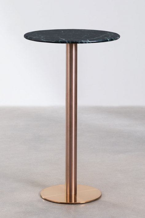 Round high bar table Ø60 cm in Cosmopolitan marble - Green Marble