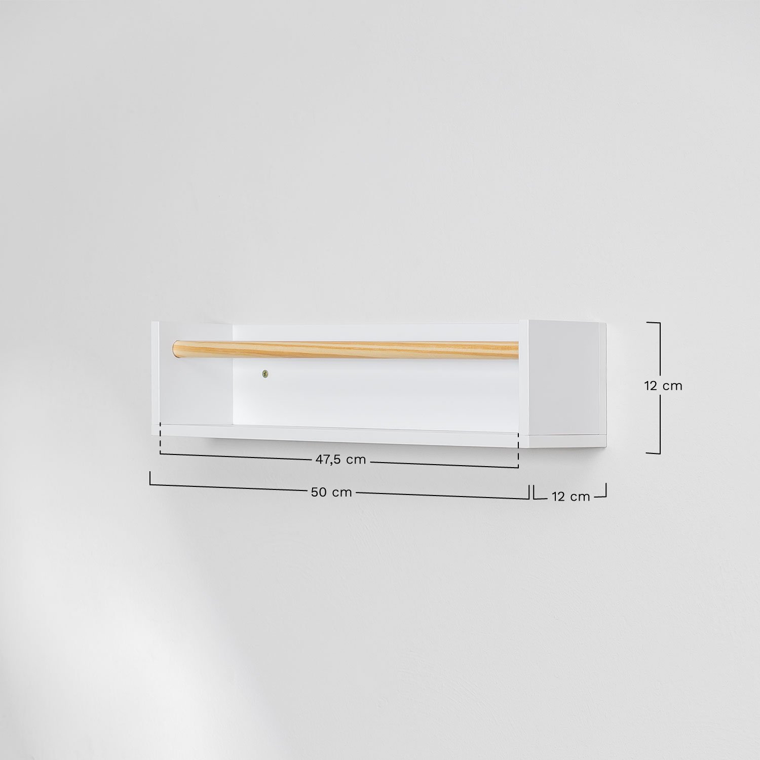 Tom Kids MDF and pine wood wall shelf, medidas