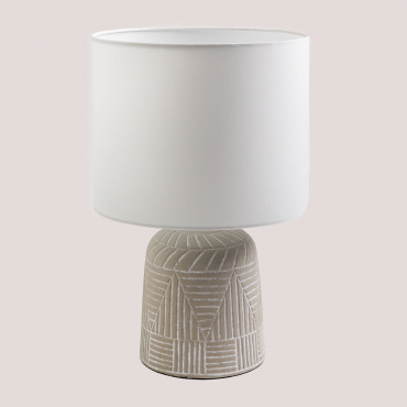 Ceramic Table Lamp Tomer Tapioca Beige - Sklum