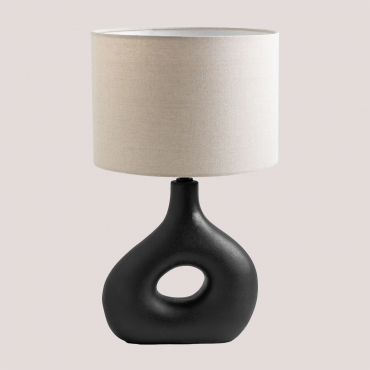 Bycui Ceramic Table Lamp Black - Sklum