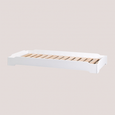 Gary Kids Stackable Wooden Bed For 90 Cm Mattress White & 90 X 190 Cm - Sklum