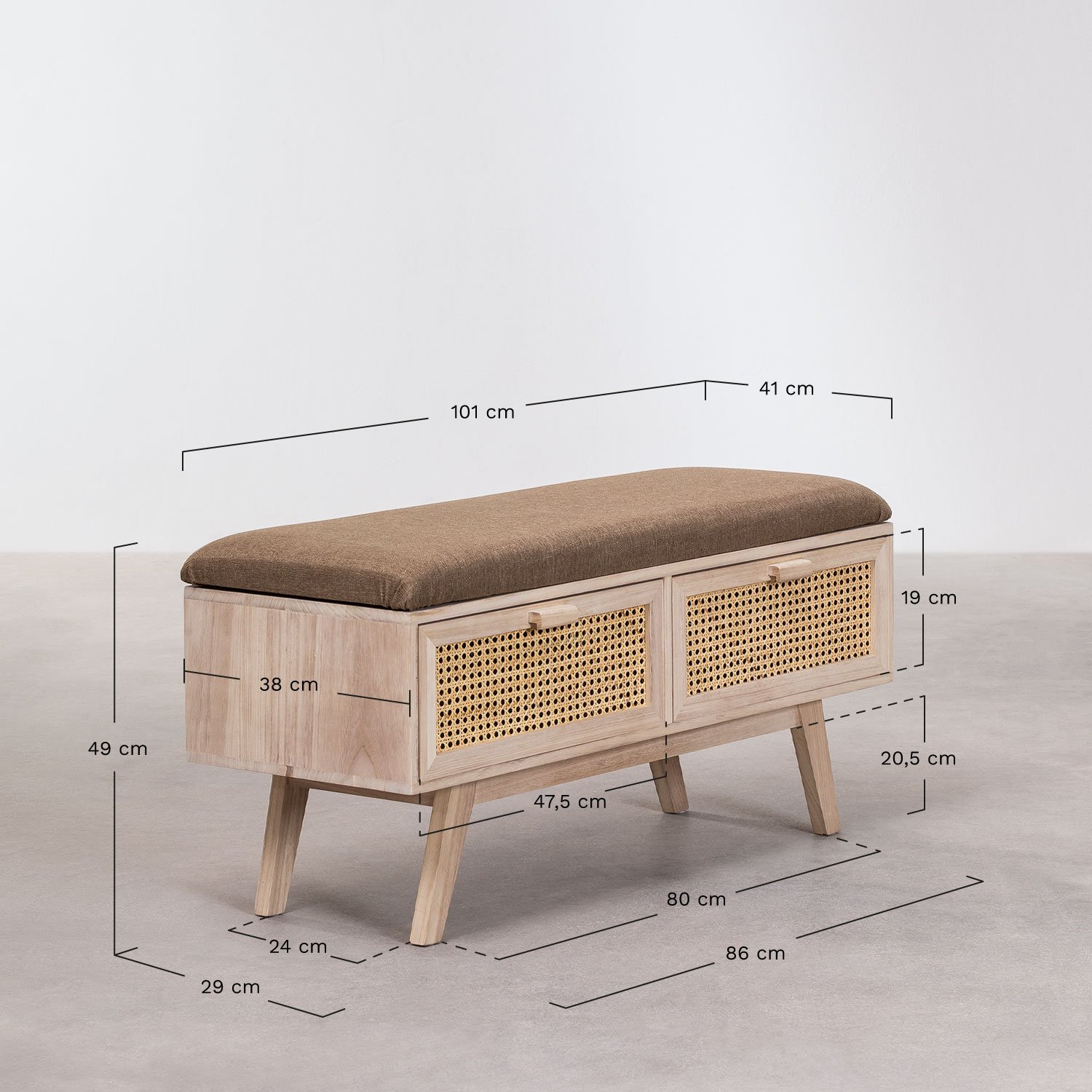 2 Drawer Wooden Bench Ralik Design - SKLUM | Wohndecken