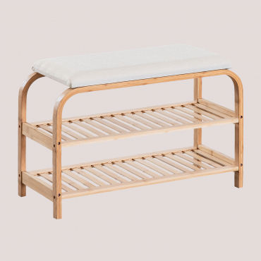 Kaupo Bamboo Wooden Shoe Rack White - Sklum