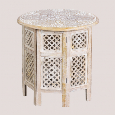 Round Folding Side Table In Mango Wood (ø53 Cm) Kasira B - Sklum