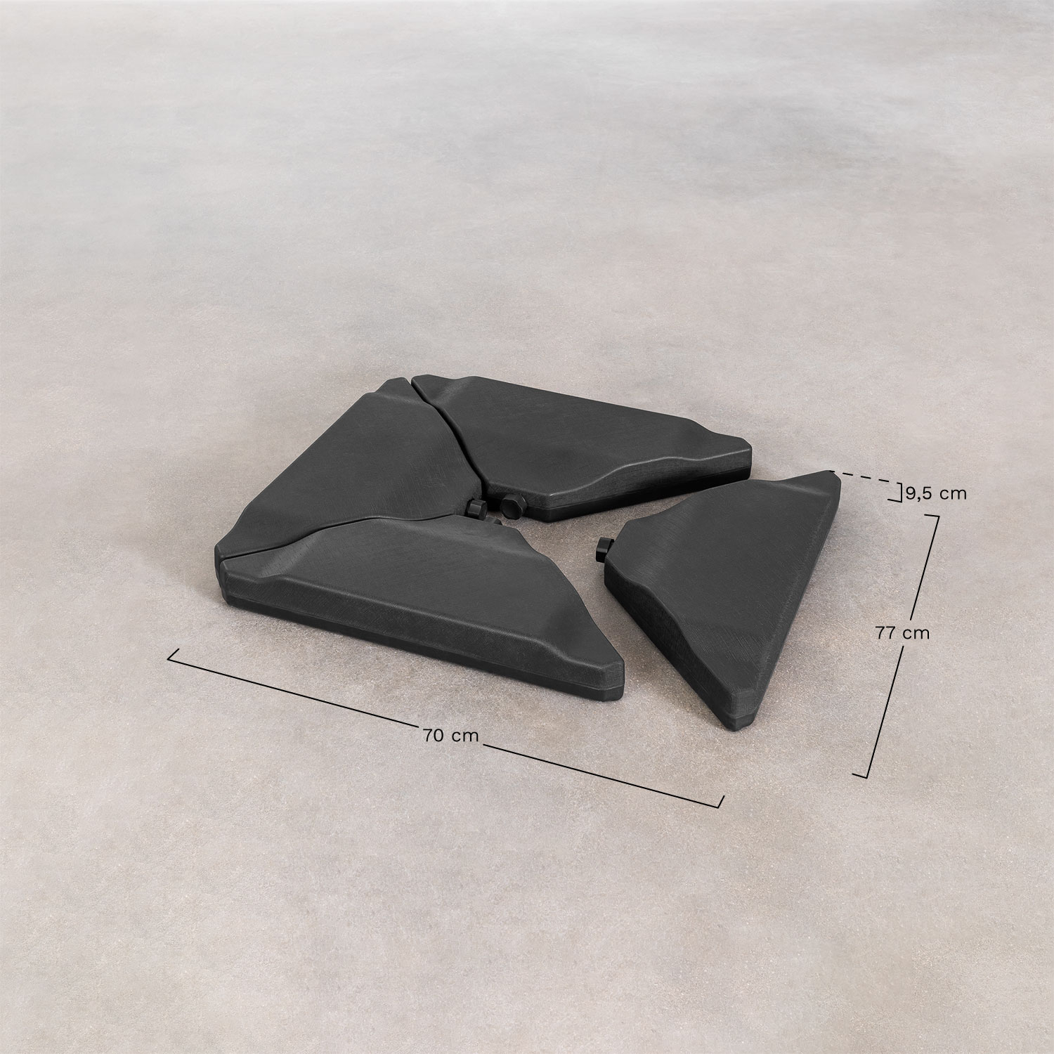 Zarpom fillable umbrella base, medidas