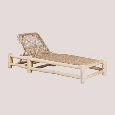 Reclining Lounge Chair In Bientina Teak Wood Light Teak Wood - Sklum