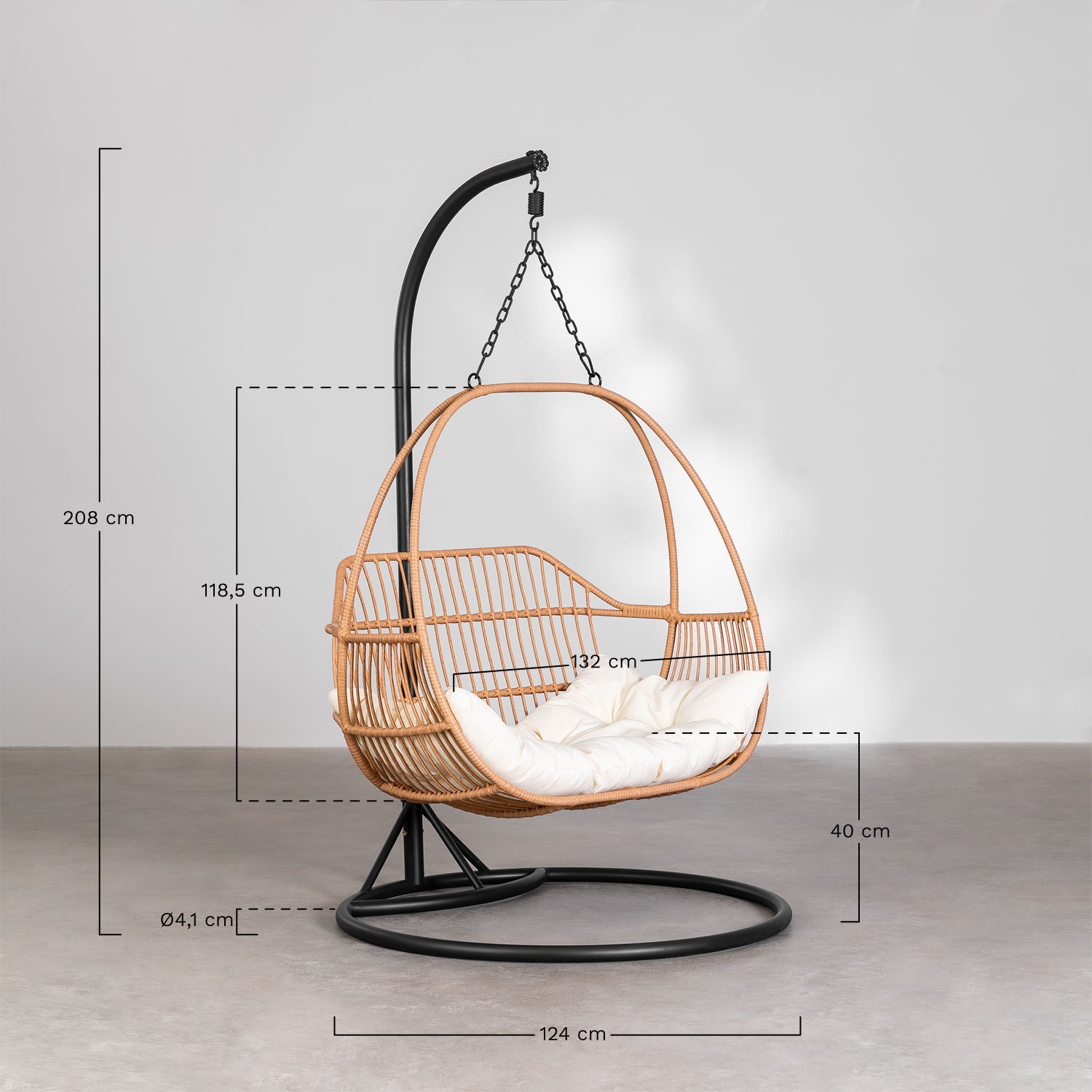 Kenet hanging chair with cushion SKLUM